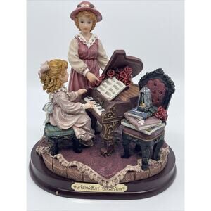 MONTEFIORI COLLECTION FIGURINE PIANO LESSON TEACHER GIRL LADY STUDENT